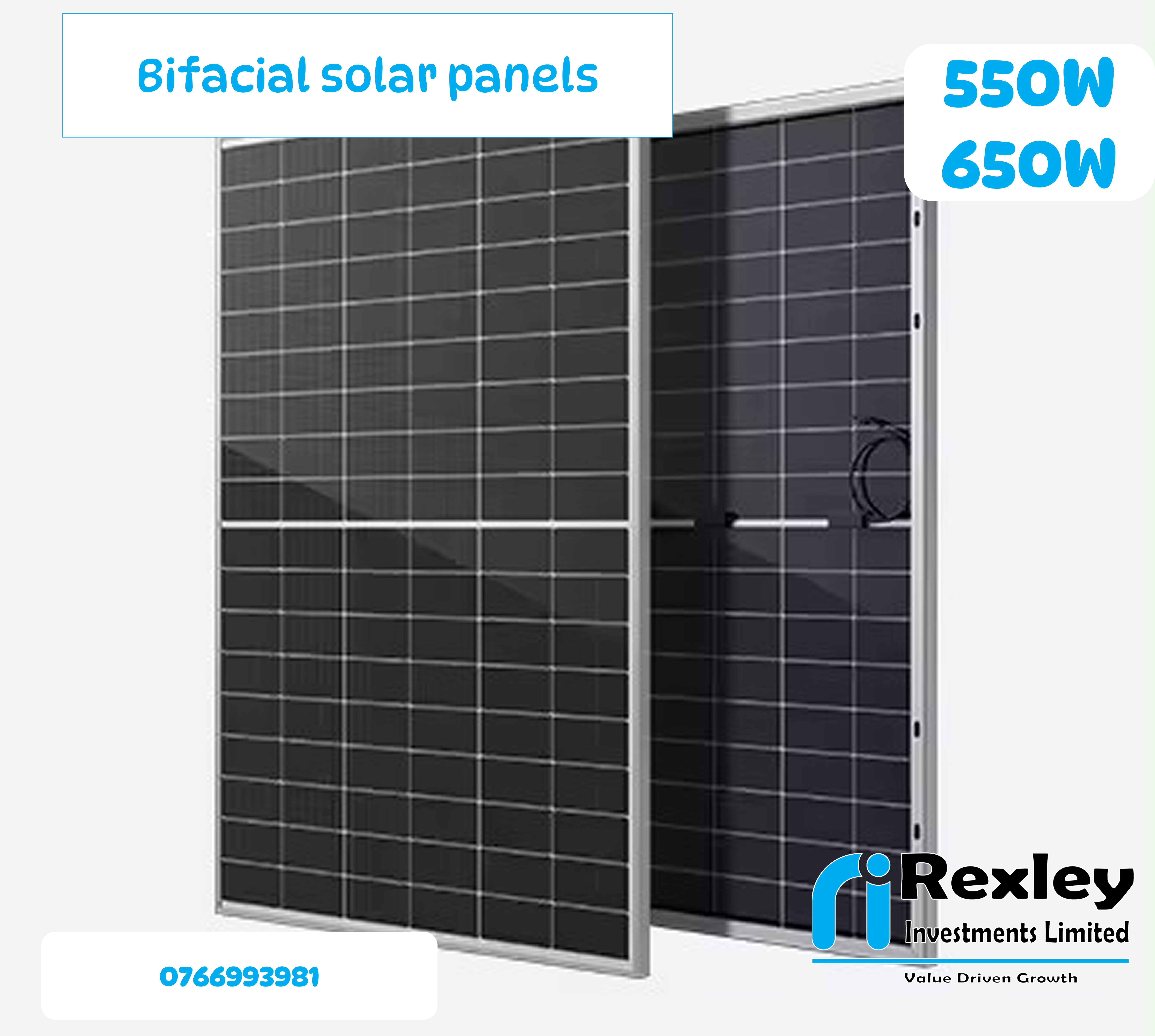 Bifacial solar panels