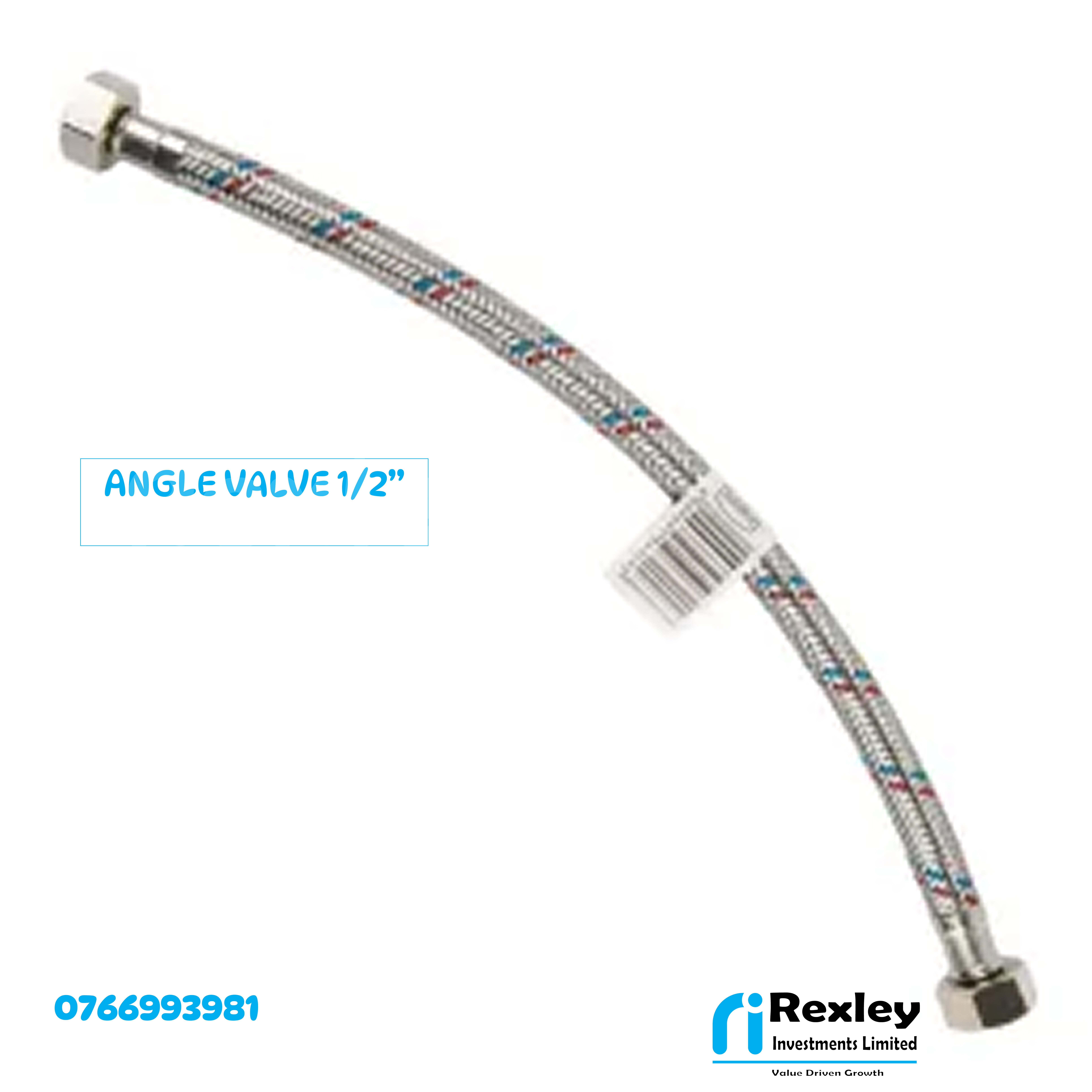 Flexible hose with angle valve 1/2 inch
