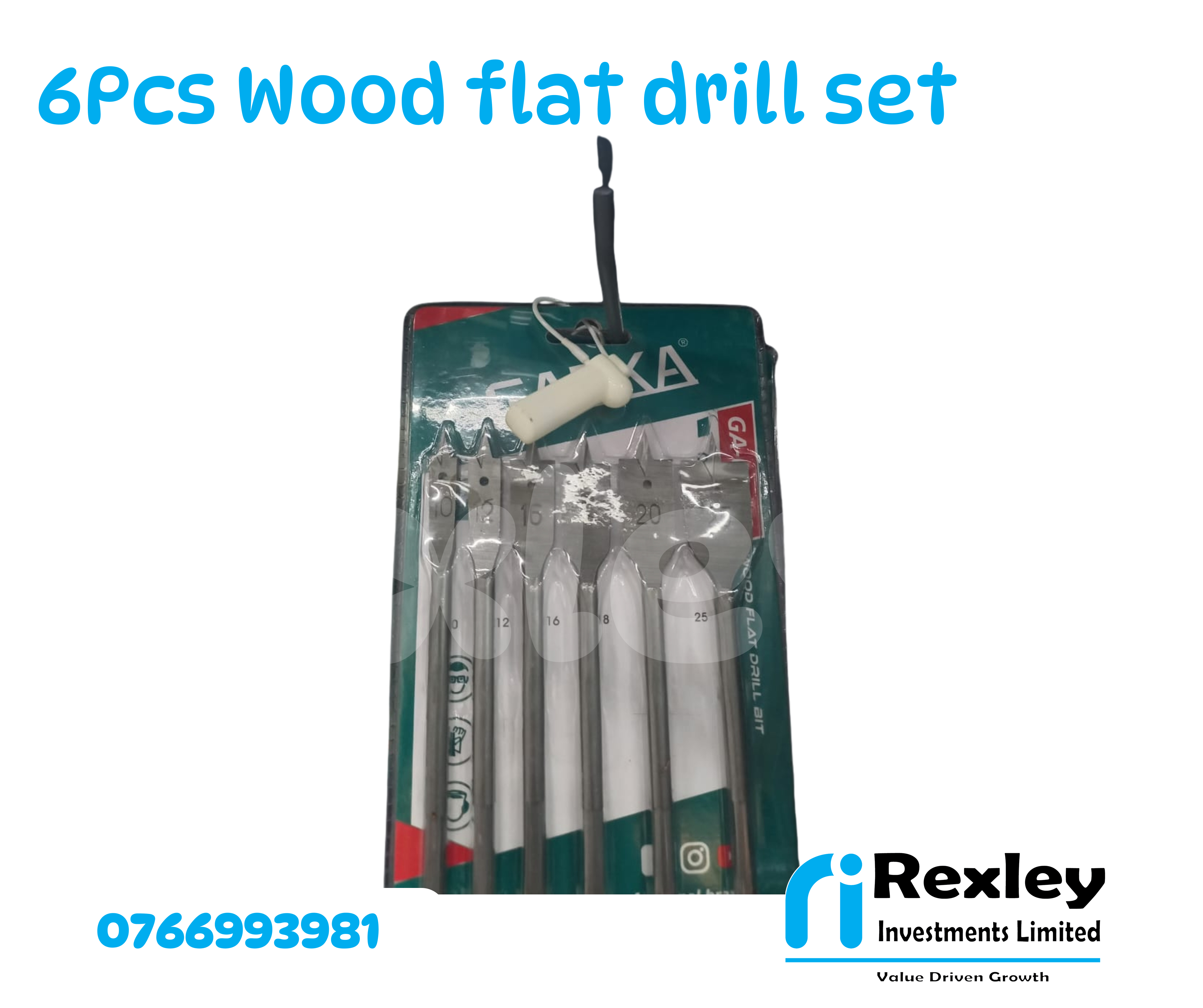 6 pcs wood flat drill set